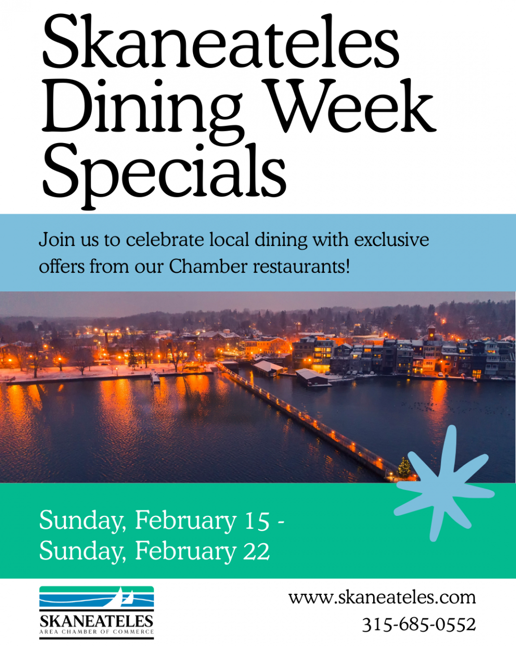 Skaneateles Dining Week winter photo of pier